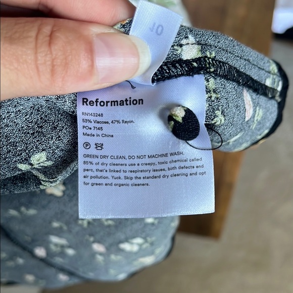 Reformation Black Floral Midi Dress - Picture 3 of 4